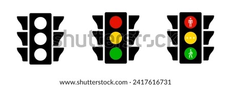 Traffic light signal icon. Stoplight semaphore signal sign. Street road traffic control. Vector illustration. EPS 10