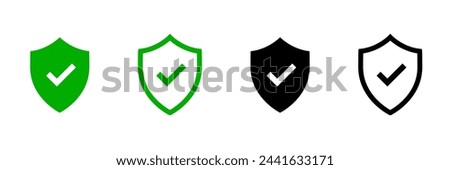 Shield icons. Protection, security shield symbols collection. Shield vector icons set. Vector