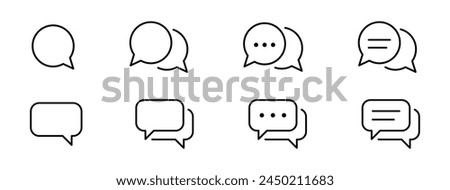 Message, chat icons set. Speech bubble, message icon collection. Vector