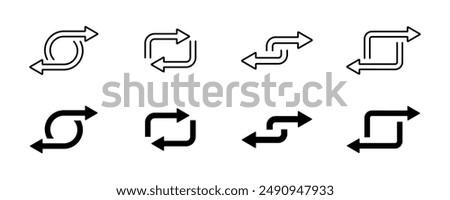 Reverse, exchange arrows icon. Transfer, swap, repeat arrow. Vector