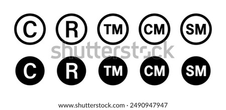 Registered trademark icon. Copyright vector symbols