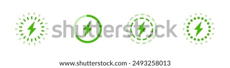 Battery charge icon. Charge indicator symbol. Battery icons, symbols indicator. Vector