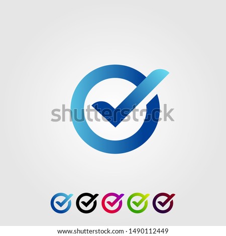 letter o check verified modern logo design icon illustration