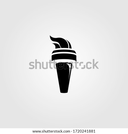 black torch with fire logo vector illustration design