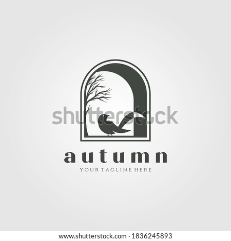 home decor vector logo illustration design, bird in window vector template design