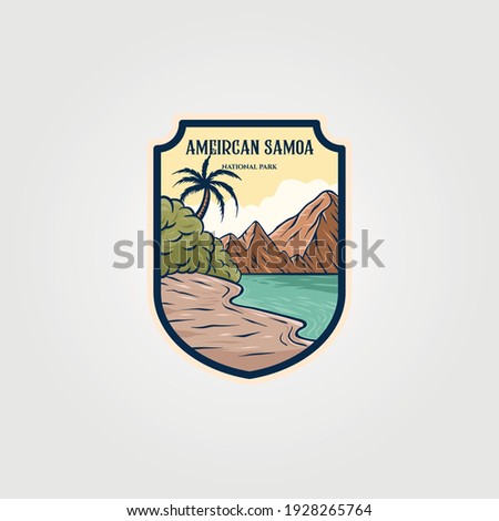 american samoa national park logo sticker patch vector symbol travel illustration design