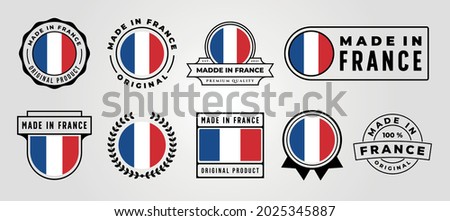 set of made in france quality emblem logo vector symbol illustration design