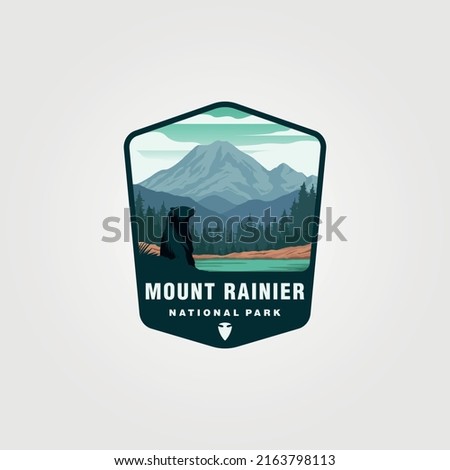 mount rainier patch logo vector symbol illustration design, us national park logo