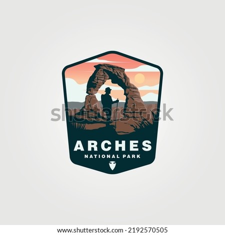 vector of arches national park vintage logo symbol illustration design