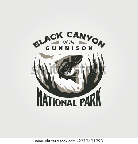 black canyon vintage logo vector symbol illustration design, us national park logo
