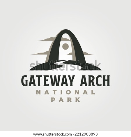 gateway arch logo vector illustration design, us national park logo design