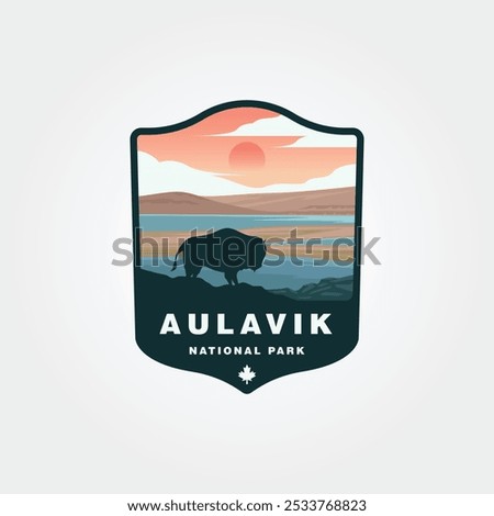 aulavik national park patch design, set of canada national park design