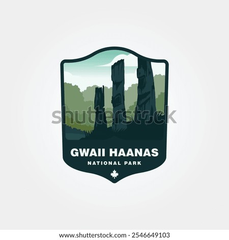 Gwaii Haanas National Park Reserve, National Marine Conservation Area, and Haida Heritage Site vintage vector travel collection design