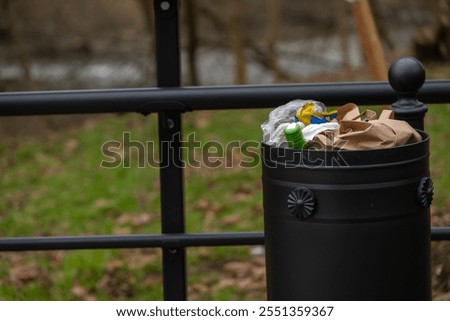 Similar – Image, Stock Photo Metal Garbage Bins Close Up View