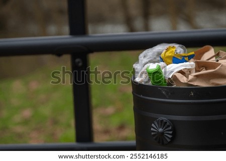 Similar – Image, Stock Photo Metal Garbage Bins Close Up View