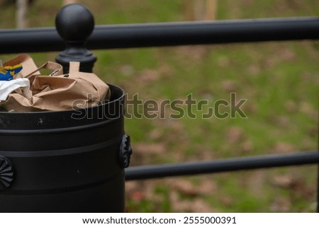 Similar – Image, Stock Photo Metal Garbage Bins Close Up View