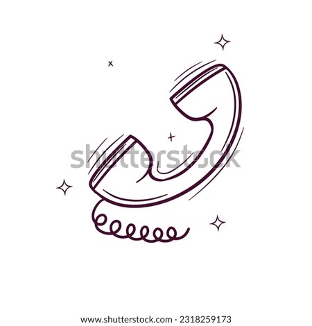 Hand Drawn Telephone. Doodle Vector Sketch Illustration