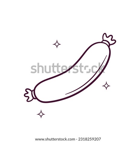 Hand Drawn Sausage. Doodle Vector Sketch Illustration