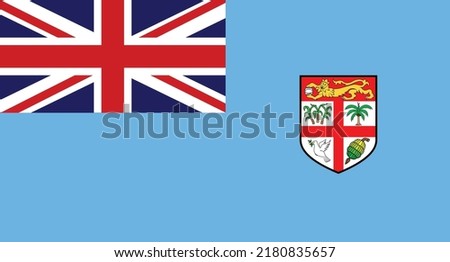 Fiji National Flag - Vector Flag of Fiji Land, Coat of arms of Fiji - London flag, Sky Blue - Fiji Full flag Vector Eps