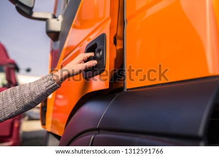 Similar – Image, Stock Photo Truck detail with orange body