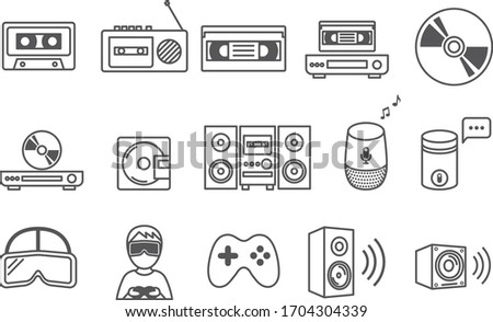 Vector design for presentation, brochure, and ads, entertainment device icons