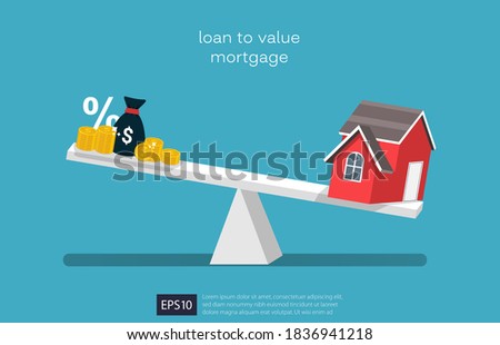 Loan to value ratio design concept. Mortgage measures vector illustration.
