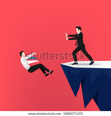 Business unethical competition with businessmen concept. Stock foto © 