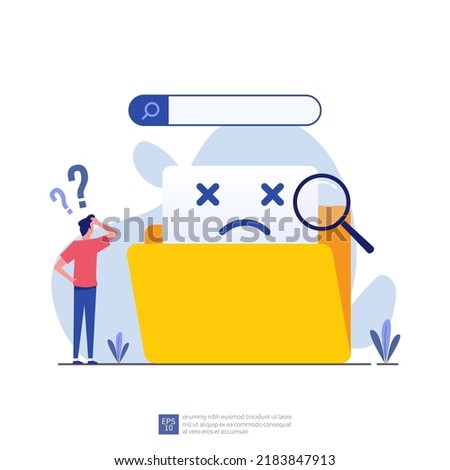No data found concept. Illustration for websites, landing pages, mobile application, banner and posters.