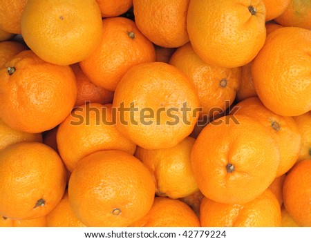 Close-ups of fresh tangerines. Natural source of vitamins