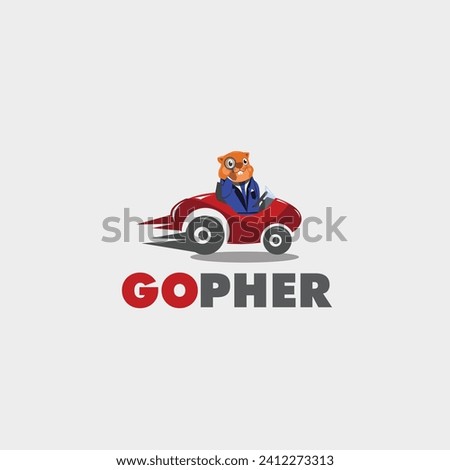 Gopher Logo Design, speedy logo design, character logo design. Illustration logo design. It could be used for entertainment, industrial, transport, Technology.