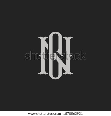 Monogram Initial Letter NG or GN Hipster Lettermark Logo For Branding or T shirt Design Stock fotó © 