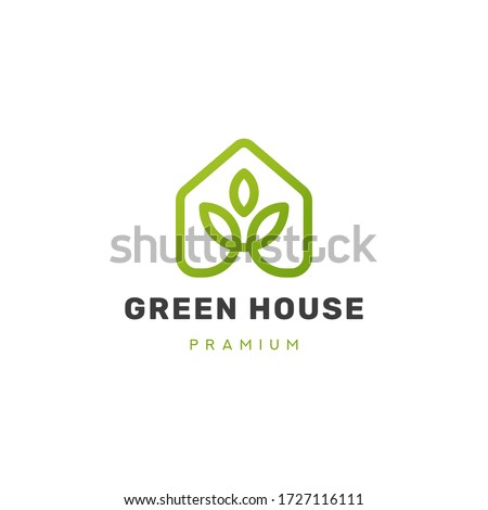 Green House Logo Template Design Vector Illustration