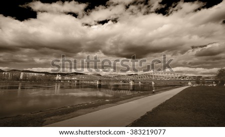 Similar – Foto Bild Nibelungenbrücke Linz / Donau