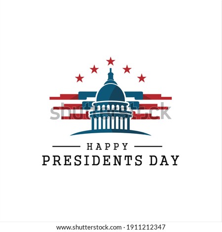 Presidents day. Vector typography, text or logo design, capitol building logo design template. Awesome capitol with star logo