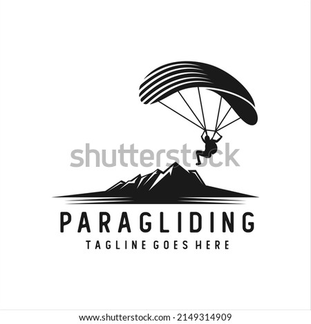 High Adventure Paragliding logo design inspiration. Paragliding logo design