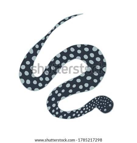 Bitis African snake illustration. Venomous viper hand drawn sketch. Vector stock illustration.
