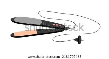 Flat style hair straightener isolated. Flat hait straightener vector illustration