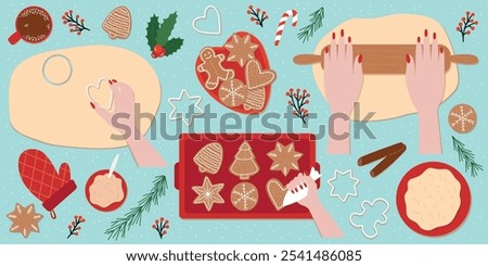 Similar – Image, Stock Photo gingerbread Food Dough