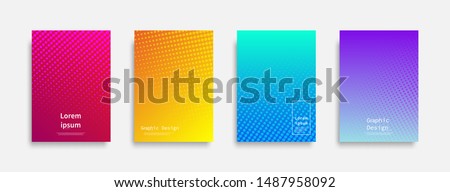 Minimal covers design. Halftone dots colorful design. Future geometric patterns. Eps10 vector.