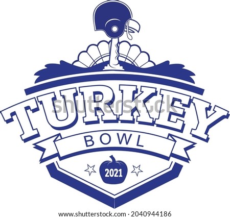 A sports emblem for a turkey bowl game