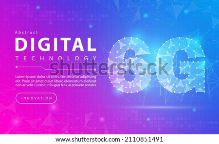 6G network wireless internet Wi-fi connection abstract background concept, Digital technology banner pink blue background binary code, abstract tech big data communication, High speed broadband vector