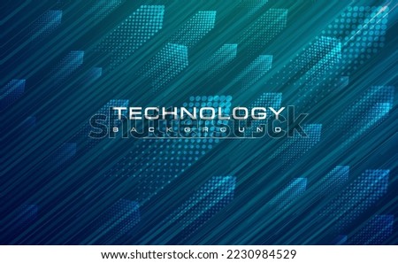 Digital technology going green blue background, Business success to next up level arrow technology, abstract tech, innovation future data, internet network connection, Ai big data, illustration vector