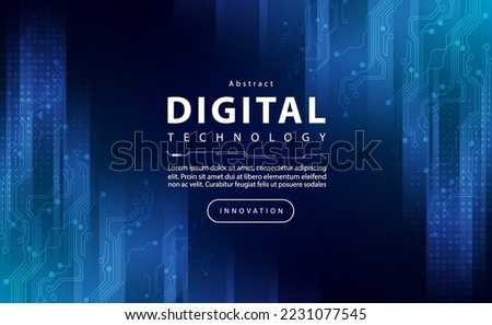 Digital technology banner blue green background concept, cyber technology light effect, abstract tech, innovation future data, internet network, Ai big data, lines dots connection, illustration vector