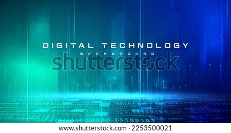 Digital technology speed connect blue green background, cyber nano information, abstract communication, innovation future tech data, internet network connection, Ai big data, line dot illustration 3d Foto stock © 