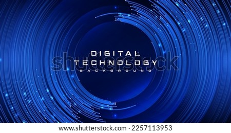 Digital technology worldwide global network internet speed connection blue background, Abstract cyber tech futuristic, Ai big data, fiber optic 5g wireless wifi future, lines dots illustration vector