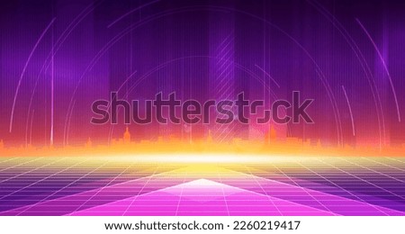 Digital technology city metaverse neon blue purple background, abstract cyber communication, innovation future cyberpunk metropolis tech, internet network connection, Ai big data, town illustration 3d