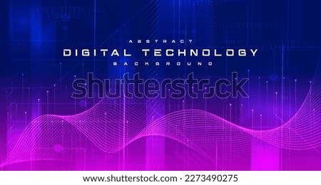 Abstract digital technology futuristic circuit blue pink background, Cyber science tech, Innovation communication future, Ai big data, internet network connection, Cloud hi-tech illustration vector