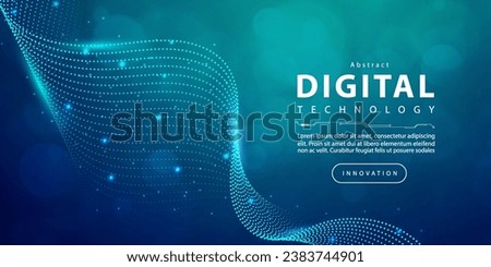 Digital technology internet network speed connection blue green background, cyber nano information, abstract communication, innovation future tech data, Ai big data lines dots, illustration vector 3d