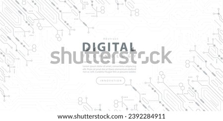 Abstract digital technology futuristic internet network speed connection white background, cyber nano information communication, innovation future tech data, Ai big data lines dots illustration vector