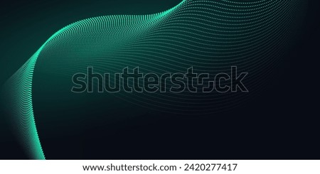 Technology digital futuristic internet network connection dark black background, green abstract cyber information communication, Ai big data science, innovation future tech line illustration vector 3d